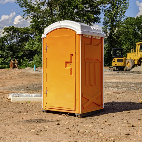 how often are the portable restrooms cleaned and serviced during a rental period in Gore OK